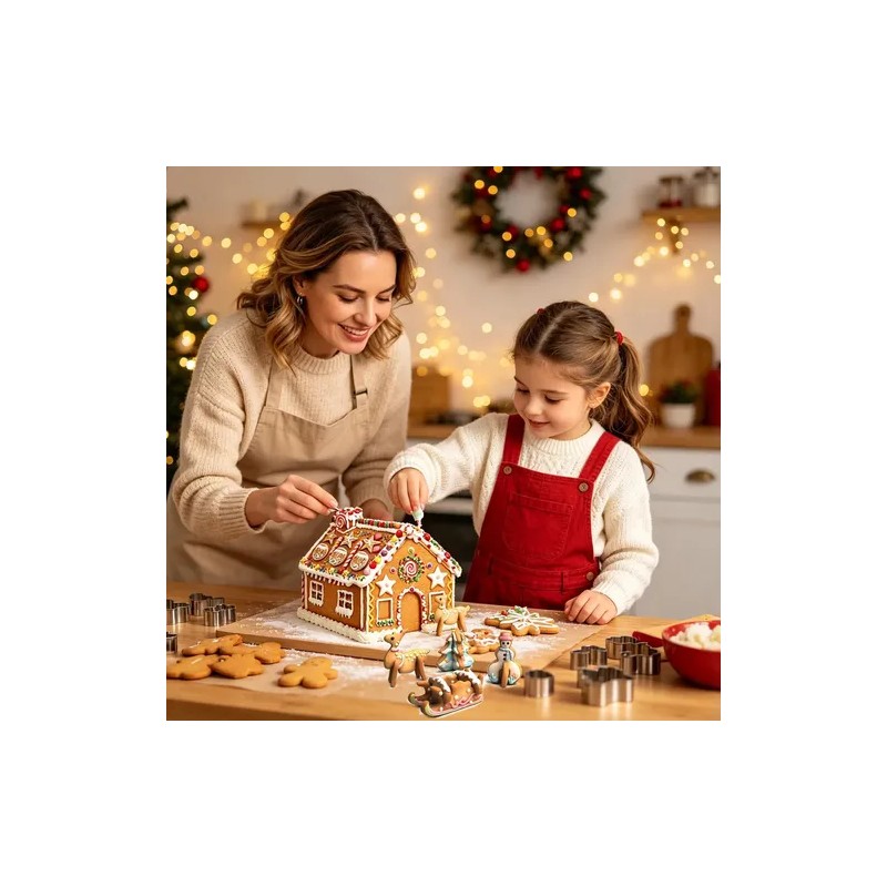 22 Cortadores De Galletas Navidad Acero Inoxidable 3d Niños