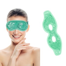 2PCS Antifaz de Gel para Ojos, LLXXM Antifaz para Ojos Reutilizable, con Respaldo de Felpa Suave Suave para Ojos Hinchados Ojeras Migraña Alivio del Estrés Cuidado la Piel (Verde)