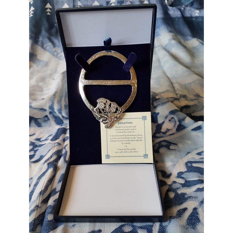 Pair of Thistles Large Pewter Scarf Ring