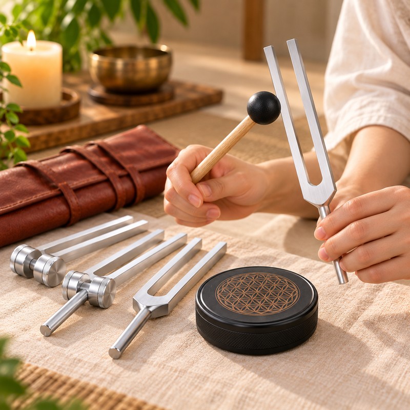 Tuning Fork Set for Sound Practice – 128Hz, 136.1Hz, 256Hz