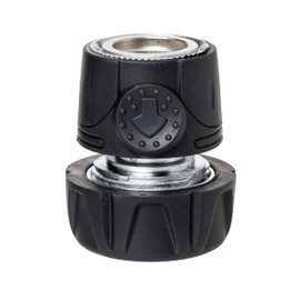 Tatay Metal Quick Connector for 3/4 inch Hoses, Universal Connector, Easy Installation, Rustproof and Corrosion Resistant, Silver - Black