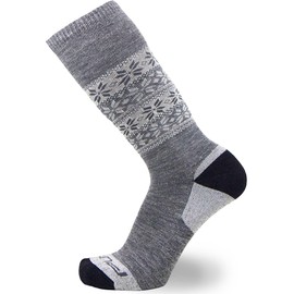 Pure Athlete Kids Alpaca Ski Socks – Warm Wool Ski Sock for Boys and Girls – Skiing, Snowboarding, Cold Weather, Winter (Gray - 1 Pair, XS/S)