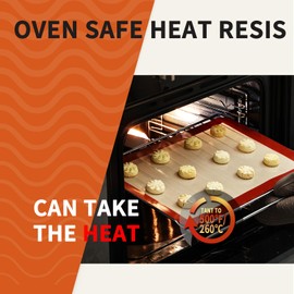 KitchenRaku 3-Pack Silicone Baking Mat, (16.5"x11.6") 2 Half Sheets + 1 Quarter Sheet Reusable Silicone Baking Sheets for Oven, BPA Free Nonstick Bakeware Mats for Cookies, Macarons and Pastry