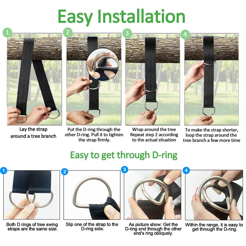 Werfeito Extra Long Tree Swing Straps, 3FT/10FT/20FT/30FT Tree Swing Hanging