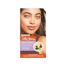 Sally Hansen Wax Kit Wax Strips for Face & Bikini| Vegan, Dermatologist Tested, Long-Lasting Smooth Skin | 20 Count