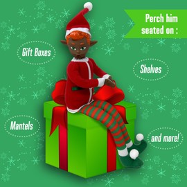 The Original Elf 12" Plush Christmas Elf Doll – Poseable Shelf Sitter with Dangling Legs – Perfect for Christmas Decorations, Toy Elf for Kids, Mini Elf Christmas Elves, and Elf Tree Topper