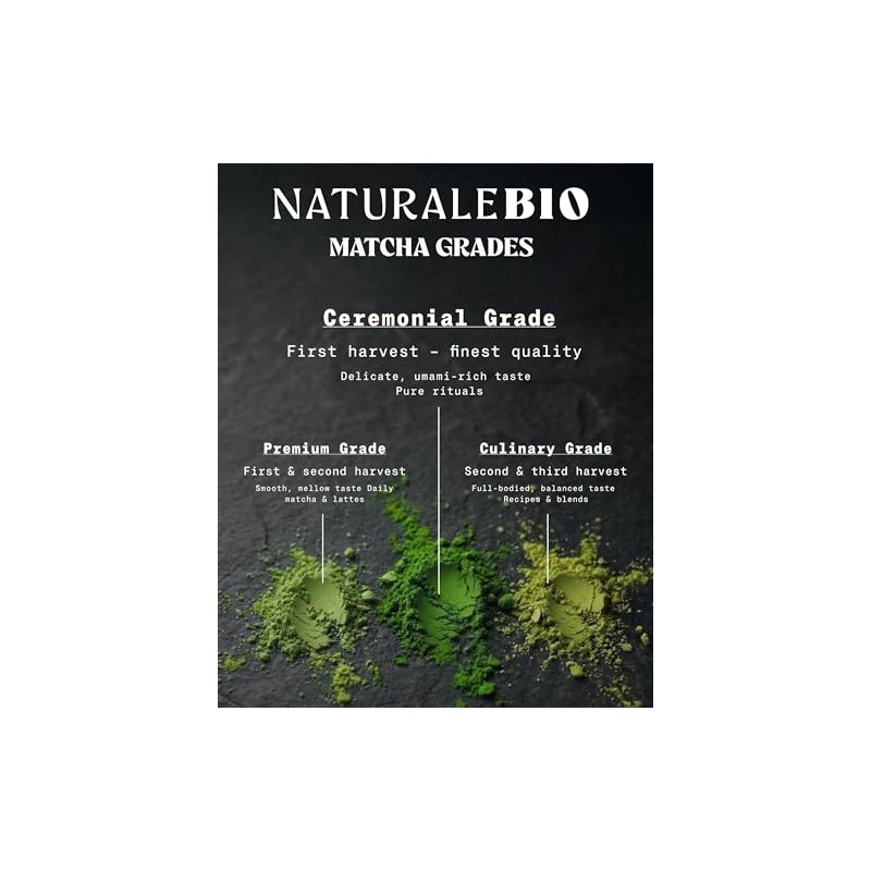 NaturaleBio Organic Ceremonial Grade Matcha Powder - 1oz