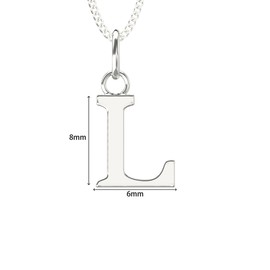 Aeon Jewellery Alphabet Initial Necklace - L | 925 Sterling Silver | Adjustable 16-18 Inch Silver Necklace | Polishing Cloth Included