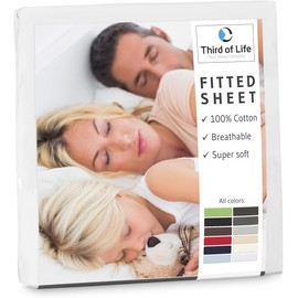 Fitted Sheet 140 x 200 cm Made of 100% Natural Cotton, The Breathable and Lint-Free Alba Bed Sheet is Elastic and Soft, Designed in Germany, Durable Jersey Duvet Cover, 140 x 200 cm