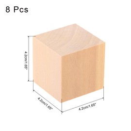 sourcing map 8Pcs Basswood Carving Block, 1.6"x1.6"x1.6" Square Wooden Dowels Blocks for DIY, Arts Decoration, Crafts Whittling, Hand Carved