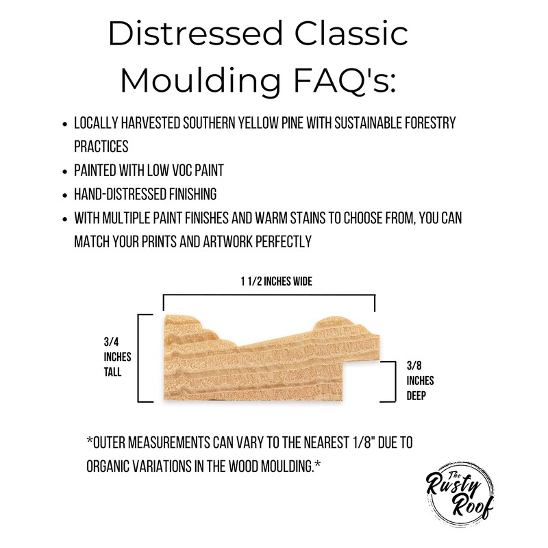 The Rusty Roof-Distressed Classic Black-Solid Wood Picture Frame-8.25x11.75 (A4)