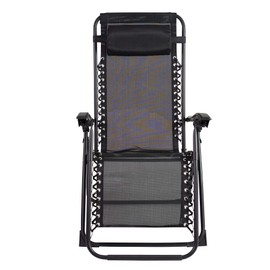 Sun-Ray 213073OVR1P Oversized Zero Gravity Chair, Black