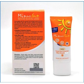 Minus (Sol) Sun SPF40 PA+++ Ivory (New Formula x 1 Ounces) Facial Sun Protection Silky Smooth Plus with Broad Spectrum UVA1 UVA2 and UVB Protection