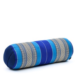 Leewadee Yoga Bolster - Standard Size – Large Meditation Cushion, Tube Pillow for Comfortable Reading, Pilates Equipment, Kapok Filling, 24 x 10 x 10 inches, Blue