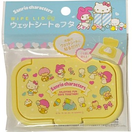 友達 サンリオキャラクターズ ワンタッチプッシュ式 ベビーウエットペーパー ウェットティッシュ拭き フタカバー(ハート)
