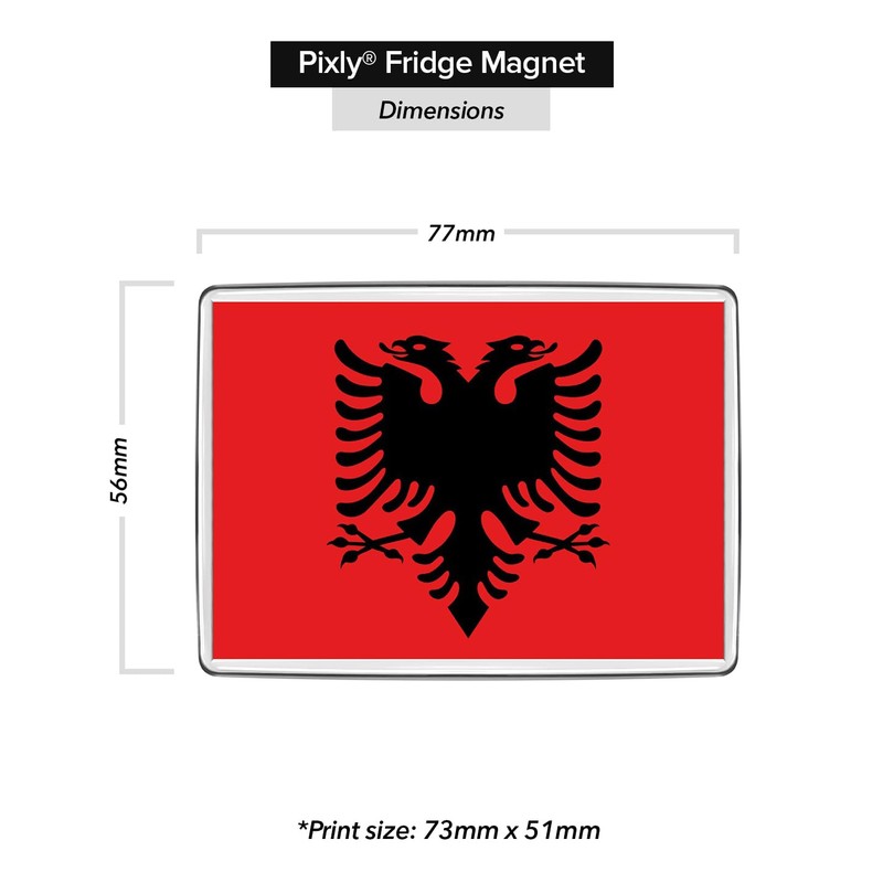 Pixly® Albania Flag Fridge Magnet Large Jumbo Size Albanian Keepsake