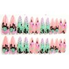 Ice Cream Sundae Glossy Stiletto Press-On Nails - 24 Pieces