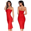 meilun Women's Rayon Strapless Below Knee Bandage Bodycon Party Dress