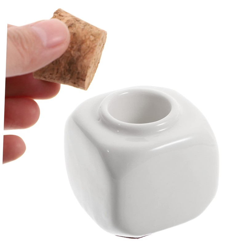NOLITOY Manicure Ceramic Cork Bottle Nail Lotion Holder Tapered Cups
