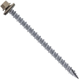 #10 Metal ROOFING SCREWS: (250) Screws x 3" SURREY BEIGE Hex Head Sheet Metal Roof Screw. Self starting/tapping metal to wood sheet metal siding screws. EPDM washer. for corrugated roofing