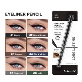 Wugbc 2 Pcs Brown Gel Eyeliner, Waterproof Eyeliner Pencil Smooth and Soft Glide, Precision Waterline Eye Liner Pen Gel Cream Texture High Pigment with Sharpener and Effective Smudger