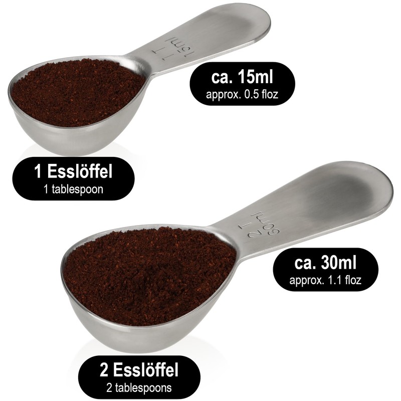 COM-FOUR® 2 x Coffee Scoops Made of Stainless Steel -