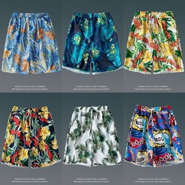 Men's Beachwear Board Shorts Rash Guard Swim Bottoms Beach Shorts TK82 XL Recommended for 65.00 Kg-70.00 Kg / K1116 Green Beach Pants 5ea