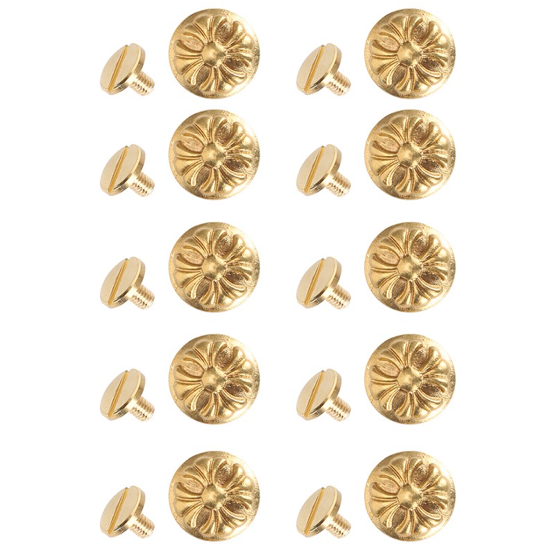 10 Sets Rivets Studs Screw 13mm Chrysanthemum Leathercraft Button Decoration