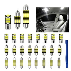 YYTQP 24PCS LED Interior Light Kit, Multi-Spec Bulbs Including 31mm 36mm 39mm 41mm T10 W5W 4014, Super Bright White LED Light for Vehicle Map, Door, Trunk, Courtesy and License Plate Lighting