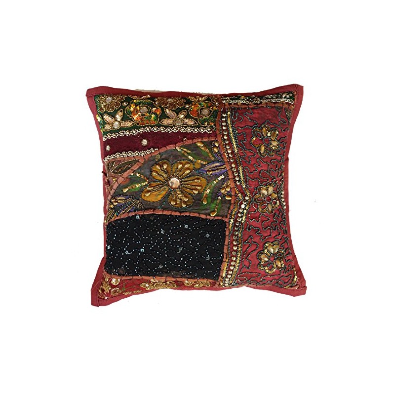 Rastogi Handicrafts Decorative Throw Pillow Cases, Embroidered Cotton Cushion Cover