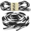 DELELE Flat Colored Shoelaces for Sneakers: 47 inch Black and