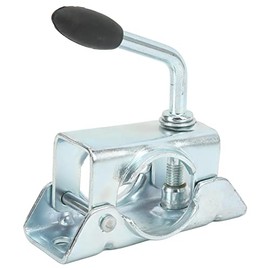 Depisuta Trailer Jack Wheel Split Clamp, Galvanized Iron Trailer Jack Wheel Split Clamp Prop Stand Support Mount Replacement for 48mm/1.89in Pipe Diameter, Jack Wheel Prop Mount