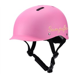 Sumjufo Horse Racing Equestrian Youth Helmet, Comfortable and Breathable Riding Helmet, Removable Pads, w/ 7 Ventilation Holes, Sweat Wicking Chin Pad, Pink,Size S,FIT 48-54cm Head Circumference.