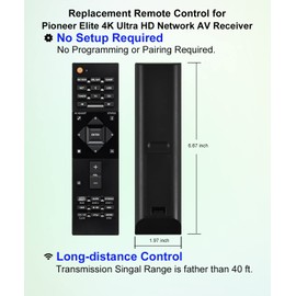 JISOWA Replacement Remote Control Universal for Pioneer Elite VSX-LX102 RC-914R VSX-LX104 RC-974R VSX-834 VSX-LX303 SC-LX502 VSX-832B-S VSX-1131 VSX-S520 SC-LX701 4K Ultra HD Network AV Receiver