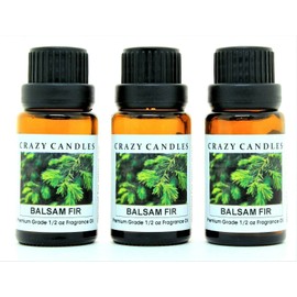 Balsam Fir 3 Bottles 1/2 FL Oz Each (15ml) Premium Grade Scented Fragrance Oil by Crazy Candles