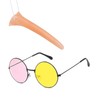 JinYu Suitable for Glasses Pink Yellow Lenses Prop Costume Long