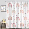 Ufeela Boho Rainbow Shower Curtain 72Wx84L Inch Extra Long Kids