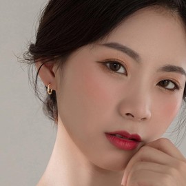 Nap Earrings Tiny Huggie Hoop Earrings Small Gold Twisted Hoop Earrings for Women Summer Sleeper Earrings Jewelry, Copper, No Gemstone