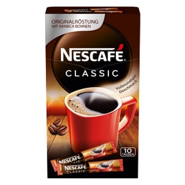 NESCAFÉ Classic Drink Powder Sticks, Soluble Bean Coffee Made from Medium Dark Roasted Coffee Beans, Strong Taste & Intense Aroma, Caffeinated, Pack of 5 (5 x 10 Drinks Powder Sticks of 2 g)