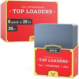 Cardboard Gold - 35pt Top Loaders for Cards - 200 Count - Premium 3x4 Inch Trading Card Toploaders - Protect Your Baseball and Sports Cards with These Crystal Clear Hard Plastic Sleeves Protectors