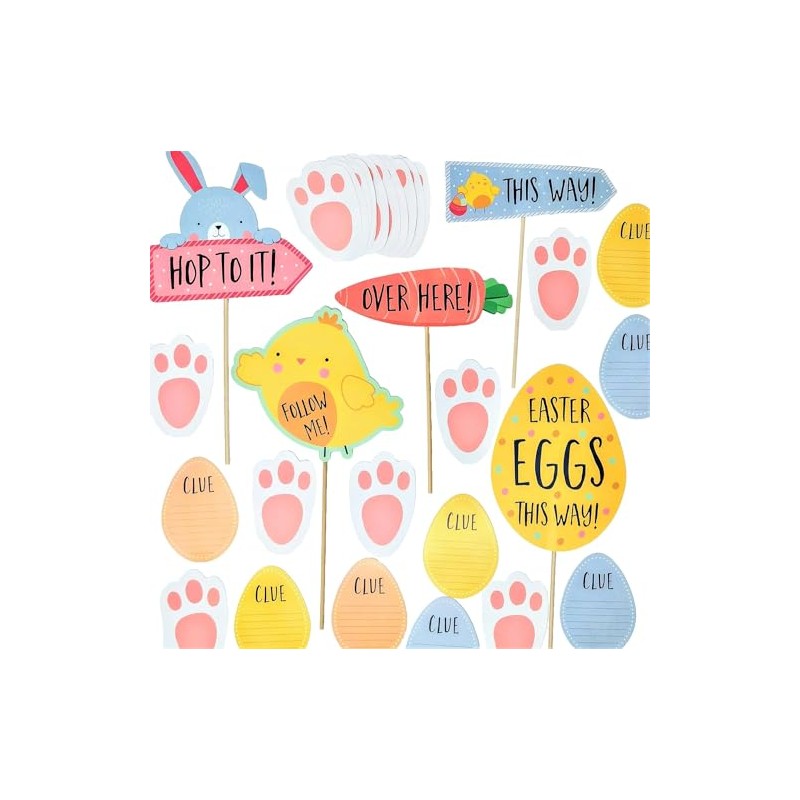 YLAB - Easter Egg Hunt Kit - Signs, Bunny Feet
