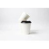 50 Vasos Desechables 12oz Para Café Kit Con Tapas Y