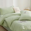SAPHREAS Twin Size Sage Green Duvet Cover 100% Washed Cotton