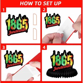 Juneteenth Day Party Honeycomb Centerpieces For African American Table Decorations Independence 1865 Freedom American History Party Celebration(1865)