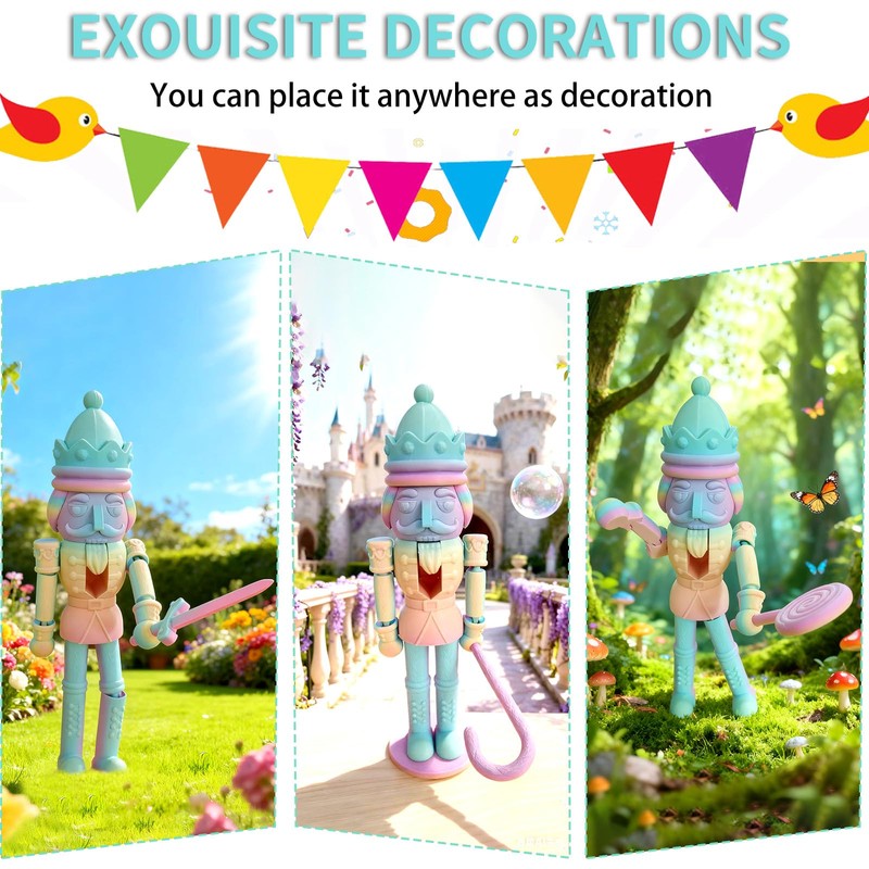 TUTHKOTH Articulated Rainbow Nutcracker Statue for Adults - 10.2 Inch