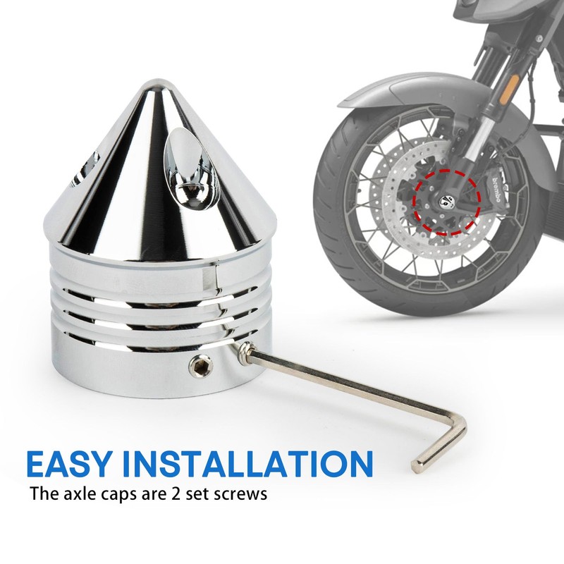 Front Axle Caps, PSLER Motorcycle Front Axle Nut Cover Cap