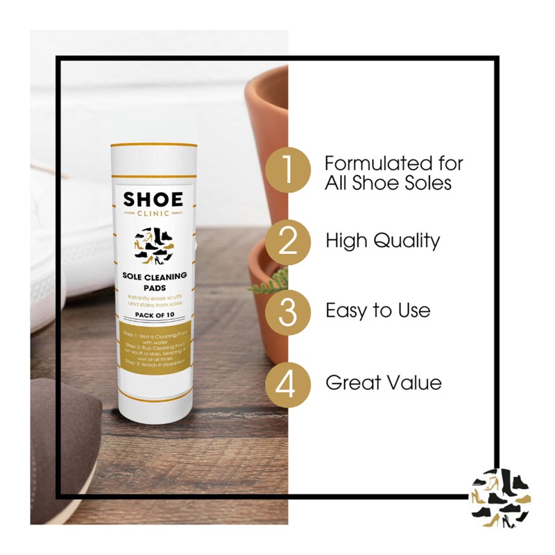 Shoe Clinic Unisex Sole Cleaning Pads White, White