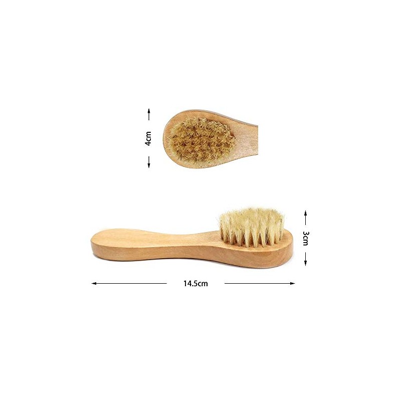 UNIVERSOENLNE.COM 2 Cepillos Faciales Exfoliantes Con Mango De Madera Hechos
