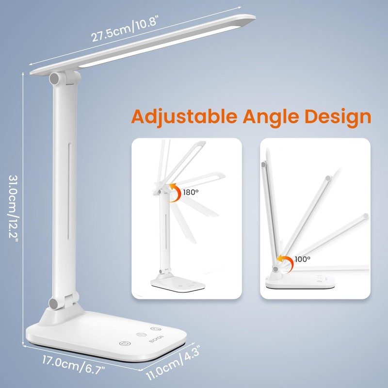 BICKON Desk Lamp, 5 Colour & 15%~100% Adjustable Brightness Dimmable