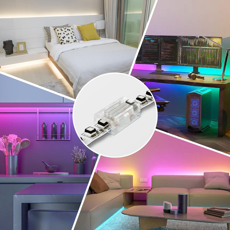 4Pin 8mm RGB LED Light Strip Connectors 20Pcs Waterproof LED